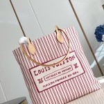 Louis Vuitton Carry It M15121 Cotton Canvas Bag with Hand-Drawn LV Label and Cat-Print Lining