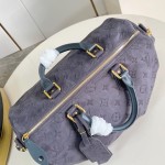 Louis Vuitton Speedy P9 Bandoulière 40 Handbag in Suede Leather with Monogram Floral and Silk Scarf