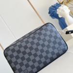 Louis Vuitton Pochette Kasai in Damier Graphite Canvas with Wrist Strap