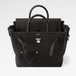 Louis Vuitton Steamer 30 Black Leather Handbag M27061 Front View