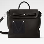 Louis Vuitton Steamer 30 Black Leather Handbag M27061 Front View