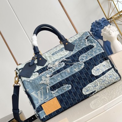 Louis Vuitton - Speedy 40 Bandoulière Bag  Monogram Denim and Damier Denim