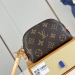 Louis Vuitton Cosmetic Coin Purse Monogram Canvas with Leather Trim