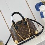 Louis Vuitton Alma BB Bag Monogram Canvas with Leather Trimmings and Metallic Corners