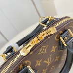 Louis Vuitton Alma BB Bag Monogram Canvas with Leather Trimmings and Metallic Corners