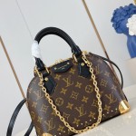 Louis Vuitton Alma BB Bag Monogram Canvas with Leather Trimmings and Metallic Corners