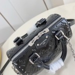 Louis Vuitton Speedy Trunk 20 Handbag in Monogram Saga Rock Style with Leather Details