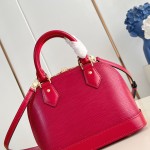 Louis Vuitton Alma BB Epi Leather Handbag with Monogram Jacquard Strap