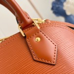 Louis Vuitton Alma BB Epi Leather Handbag with Monogram Jacquard Strap