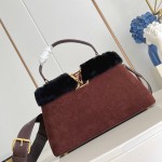 Louis Vuitton Cozygram Capucines MM Soupe Ski Edition Suede Handbag