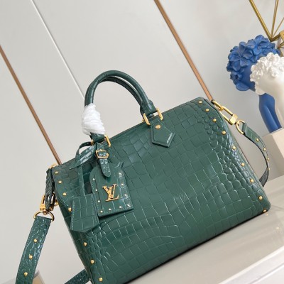 Louis Vuitton - Speedy P9 Bandoulière 30 Monogram Leather Green Croc / Stud