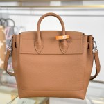 Louis Vuitton Steamer 30 Black Leather Handbag M27061 Front View