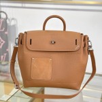 Louis Vuitton Steamer 30 Black Leather Handbag M27061 Front View