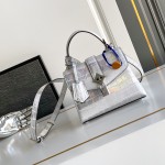 Louis Vuitton aurora silver dynamic chip leather bag M84713 M84714
