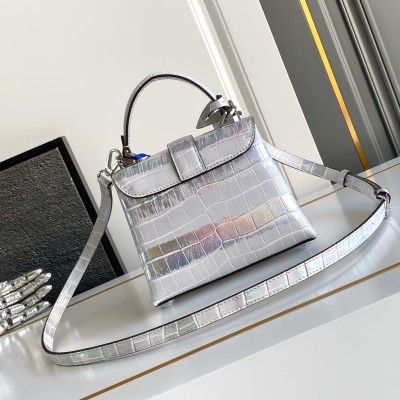Louis Vuitton - Capucines Aurora Silver Dynamic Chip Leather Bag M84713 / M84714