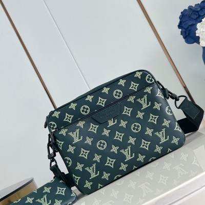 Louis Vuitton - Trio Messenger Bag Monogram Shadow Embossed Calf Leather Messenger