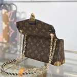 Louis Vuitton East West Trunkie M27266 Monogram Bag with White/Black Chain, Leather Lock and S-lock