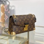 Louis Vuitton East West Trunkie M27266 Monogram Bag with White/Black Chain, Leather Lock and S-lock