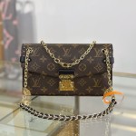 Louis Vuitton East West Trunkie M27266 Monogram Bag with White/Black Chain, Leather Lock and S-lock