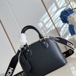 Louis Vuitton Alma BB Handbag in Epi leather with signature embroidery and jacquard shoulder strap