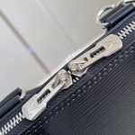 Louis Vuitton Alma BB Handbag in Epi leather with signature embroidery and jacquard shoulder strap