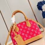 Louis Vuitton Alma BB Handbag with Damier Ebene Canvas and Toron Leather Handles
