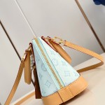 Louis Vuitton Alma BB Handbag with Damier Ebene canvas and leather key pouch