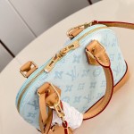 Louis Vuitton Alma BB Handbag with Damier Ebene canvas and leather key pouch