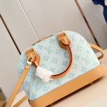 Louis Vuitton Alma BB Handbag with Damier Ebene canvas and leather key pouch