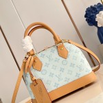 Louis Vuitton Alma BB Handbag with Damier Ebene canvas and leather key pouch