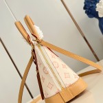 Louis Vuitton Alma BB Handbag with Damier Ebene Canvas and Toron Leather Handles