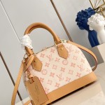 Louis Vuitton Alma BB Handbag with Damier Ebene canvas and leather key pouch