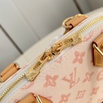 Louis Vuitton Alma BB Handbag with Damier Ebene Canvas and Toron Leather Handles