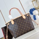 Louis Vuitton M41001 Neverfull Small Tote in Monogram Canvas with Steel Hardware