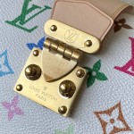  Louis Vuitton Speedy Trunk 20 M27833 Monogram Multicolore Canvas Handbag with Gold Hardware and Leather Trim