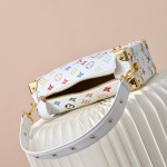 Louis Vuitton Side Trunk Medium Handbag M14046 White Takashi Murakami