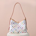 Louis Vuitton CarryAll M13661 White Multicolor Handbag – Monogram Canvas with Leather Trim