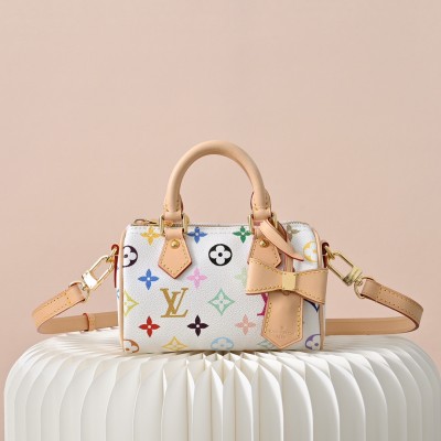 Louis Vuitton - Nano Speedy M13391 White Multicolor Monogram Canvas Bag (Murakami Takashi Edition)