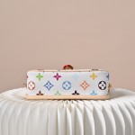  Louis Vuitton Nano Diane Monogram Empreinte White Multicolor Baguette Bag M14194 with detachable strap and magnetic closure
