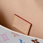  Louis Vuitton Nano Diane Monogram Empreinte White Multicolor Baguette Bag M14194 with detachable strap and magnetic closure