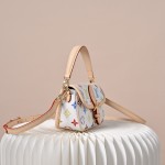  Louis Vuitton Nano Diane Monogram Empreinte White Multicolor Baguette Bag M14194 with detachable strap and magnetic closure