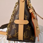  Louis Vuitton CarryAll BB Monogram vintage handbag M13014 with decorative chain leather luggage tag and drawstring closure