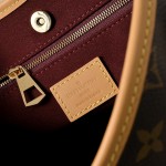  Louis Vuitton CarryAll BB Monogram vintage handbag M13014 with decorative chain leather luggage tag and drawstring closure