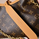  Louis Vuitton CarryAll BB Monogram vintage handbag M13014 with decorative chain leather luggage tag and drawstring closure