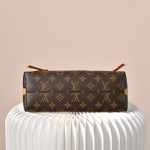  Louis Vuitton CarryAll BB Monogram vintage handbag M13014 with decorative chain leather luggage tag and drawstring closure