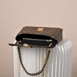 Louis Vuitton Trunkie Monogram Canvas Trunk Handbag M14526 with metal studs S-lock closure and chain strap