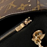 Louis Vuitton Trunkie Monogram Canvas Trunk Handbag M14526 with metal studs S-lock closure and chain strap