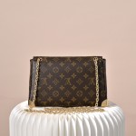 Louis Vuitton Trunkie Monogram Canvas Trunk Handbag M14526 with metal studs S-lock closure and chain strap