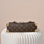 Louis Vuitton Trunkie Monogram Canvas Trunk Handbag M14526 with metal studs S-lock closure and chain strap