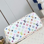Louis Vuitton M27839 Neverwoof Medium Pet Carrier in White Monogram Multicolore Canvas